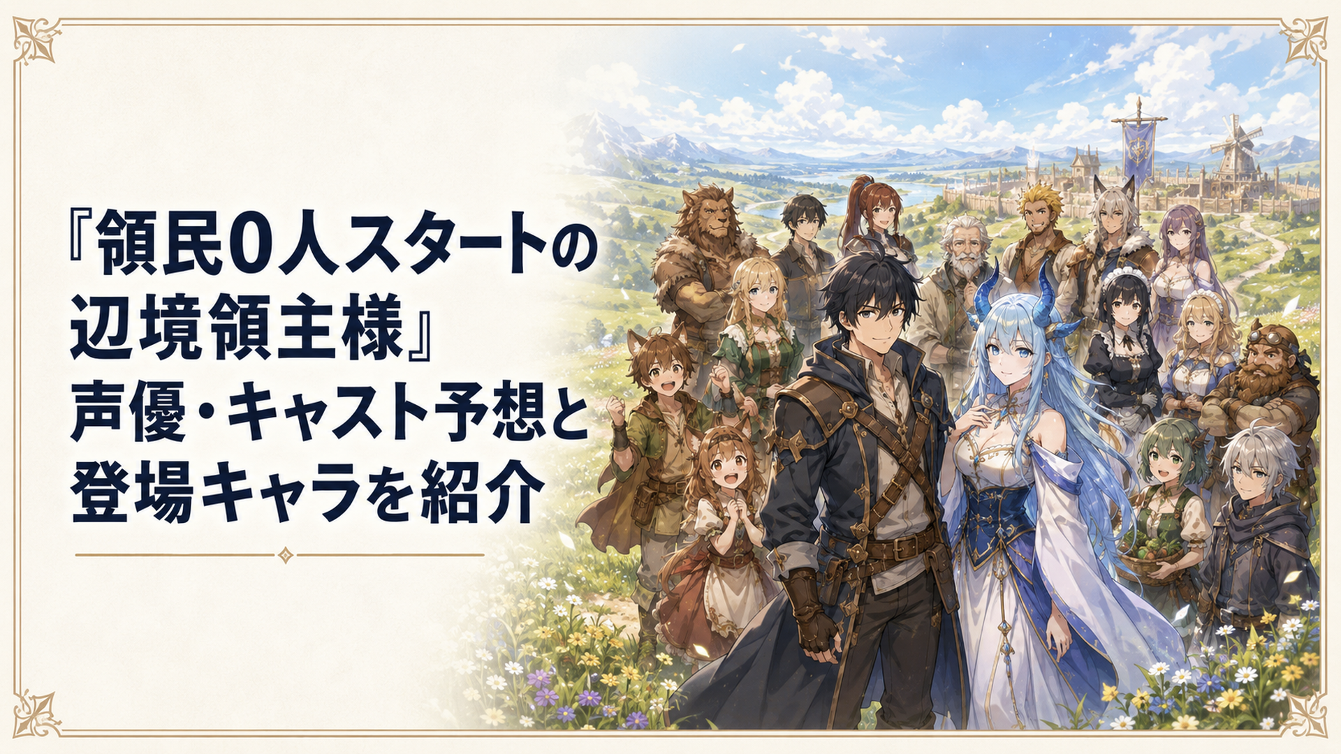 ネッツロースの草原に集まるディアスとアルナーと主要キャラクター15名