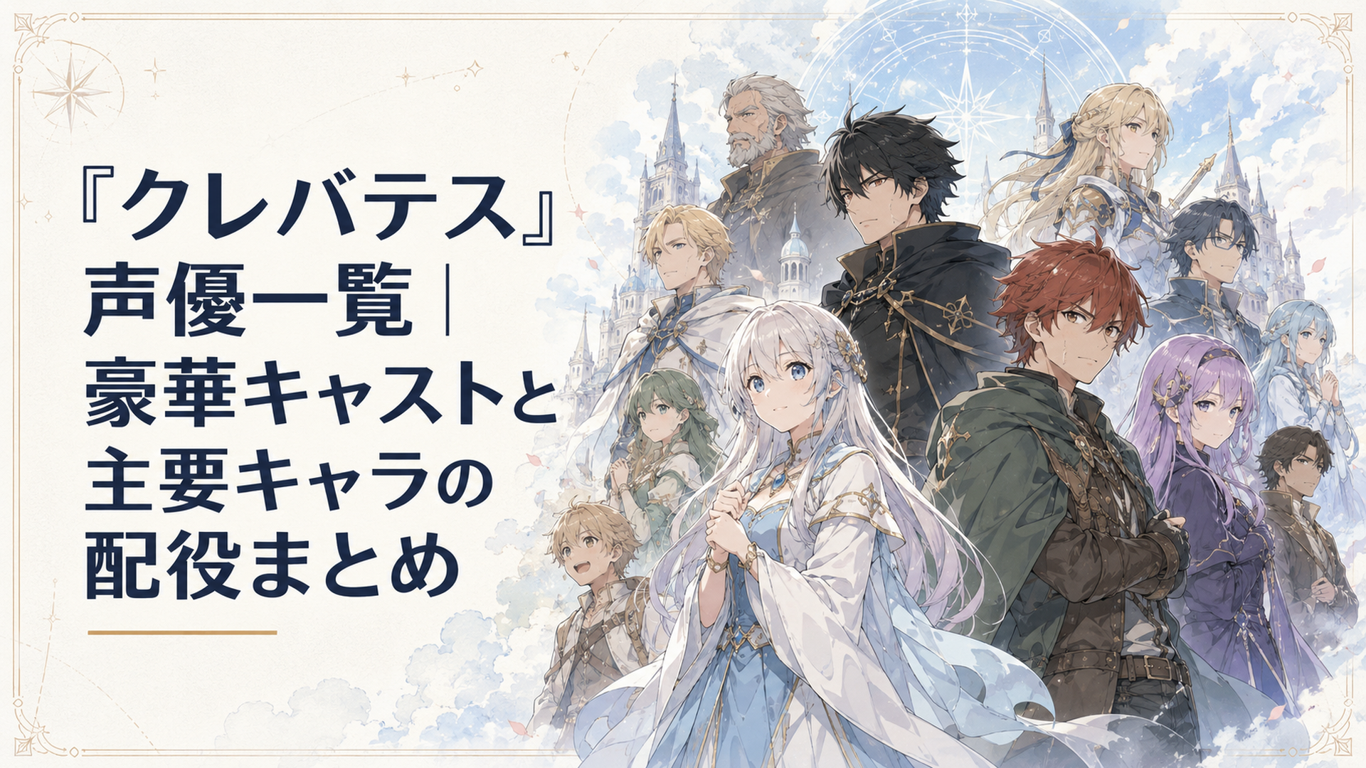 アリシアとクレバテス、クレン、ルナを中心に第1期と第2期の主要キャラクターが並ぶイメージ