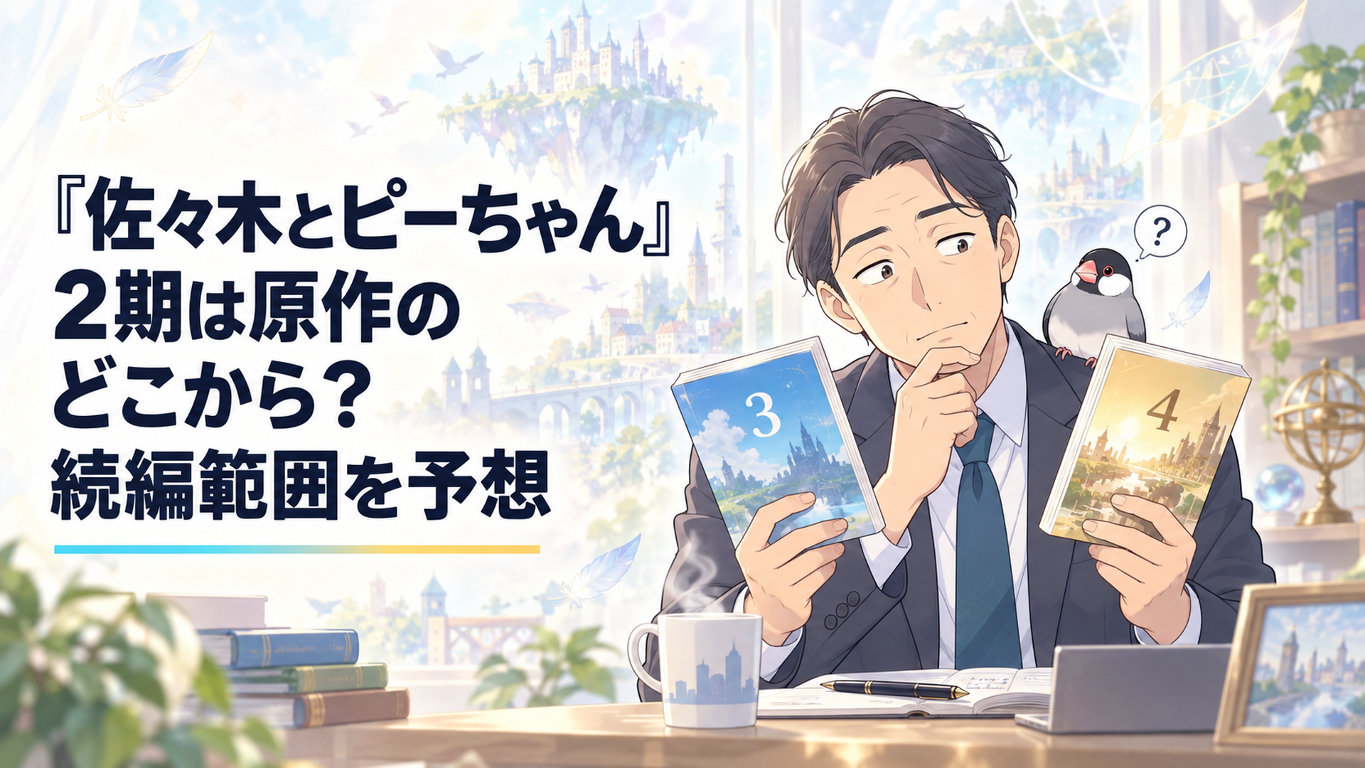 原作小説3巻と4巻を並べてSeason2の映像化範囲を考える佐々木とピーちゃん